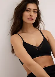 Vattert bralette uten bøyle med økologisk bomull (2-pack), bonprix