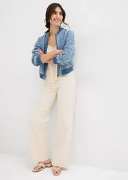 Wide Leg-jeans Mid Waist, komfortlinning, bonprix