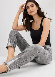 High Waist-mom-jeans med destroyed-effekt, bonprix