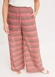 Vid jerseybukse med mønster i hekle look, bonprix