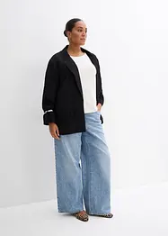 Blazer i strukturert viskosemiks med rynket effekt, bonprix