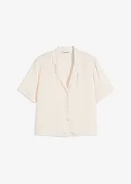 Satengbluse med krage med slag, bonprix