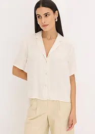 Satengbluse med krage med slag, bonprix