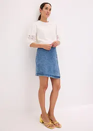 Kortermet bluse med linandel, bonprix