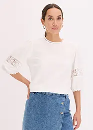 Kortermet bluse med linandel, bonprix