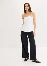 Bandeau-bluse med ballongsøm, bonprix