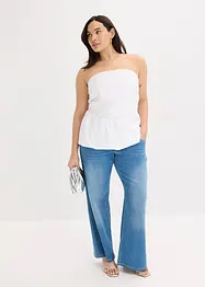 Bandeau-bluse med ballongsøm, bonprix