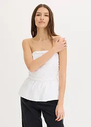 Bandeau-bluse med ballongsøm, bonprix