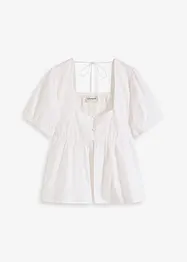 Bluse med puffermer og knapper, bonprix