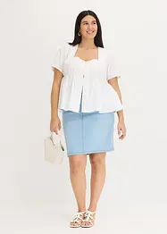 Bluse med puffermer og knapper, bonprix
