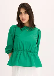 Bluse med puffermer og dyp utringning i ryggen, bonprix