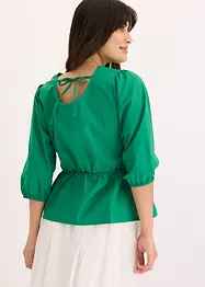 Bluse med puffermer og dyp utringning i ryggen, bonprix