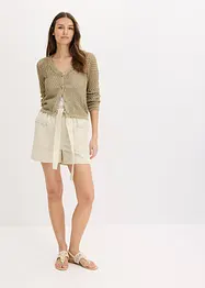 Shorts i twill med knytebelte, bonprix