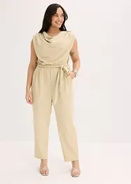 Jersey jumpsuit med skulderpolstring, bonprix