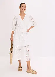 Midikjole med hullbroderi, bonprix