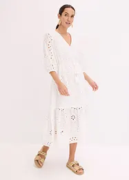 Midikjole med hullbroderi, bonprix