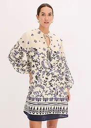 Kort boho-kjole i lin-look, bonprix