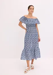 Boho-midikjole med carmen-utringning, av lett bomullsmateriale, bonprix