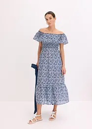Boho-midikjole med carmen-utringning, av lett bomullsmateriale, bonprix