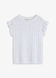 Strikket topp i heklet stil med blonder, bonprix