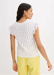Strikket topp i heklet stil med blonder, bonprix