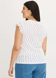 Strikket topp i heklet stil med blonder, bonprix