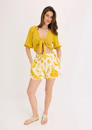 Shorts i strukturert viskose med blomstermønster, bonprix