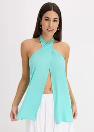 Halterneck-blusetopp av viskose med struktur, bonprix
