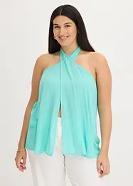 Halterneck-blusetopp av viskose med struktur, bonprix