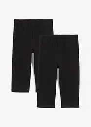 Caprileggings i økologisk bomull med elastan (2-pack), bonprix