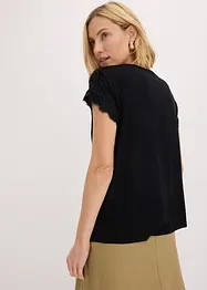 Topp i viskose med blonder, bonprix