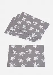 Bordbrikker i økologisk bomull med trykt blomstermønster (4-pack), bonprix
