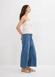 Wide Leg-jeans High Waist, komfortlinning cropped, bonprix