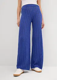 Strikket pull on-bukse med hullmønster, bonprix