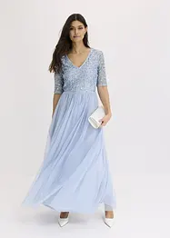 Selskapskjole i lett tyll med paljettbroderi, bonprix