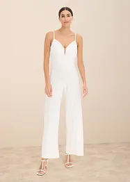 Jumpsuit med blonder og spagettistropper, bonprix