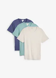 T-skjorte med V-hals (3-pack), bonprix