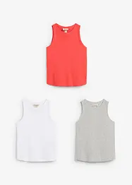 Singlet i økologisk bomull (3-pack), bonprix