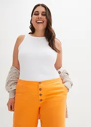 Lang bukse med lin og vide ben, bonprix