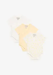 Omslagsbody til baby i 100% økologisk bomull med korte ermer (3-pack), bonprix