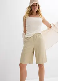 Bermudashorts i lin-/viskosemiks, High Waist, bonprix