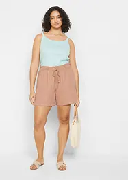 Paperbag-shorts med lin, bonprix