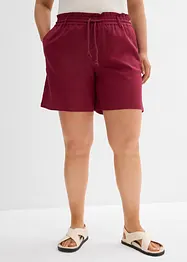 Paperbag-shorts med lin, bonprix