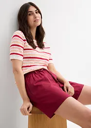 Paperbag-shorts med lin, bonprix
