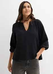 Oversized bluse i musselin, bonprix