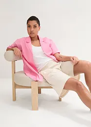 Ledig, oversized bluse i lett linmiks, bonprix