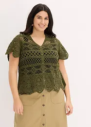 Kort, heklet cardigan, bonprix