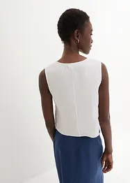 Blusetopp i 100% lin og omslagslook, bonprix