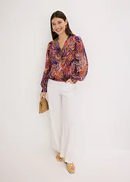 Chiffonbluse med trykt mønster, bonprix