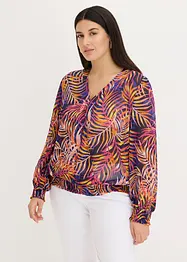 Chiffonbluse med trykt mønster, bonprix